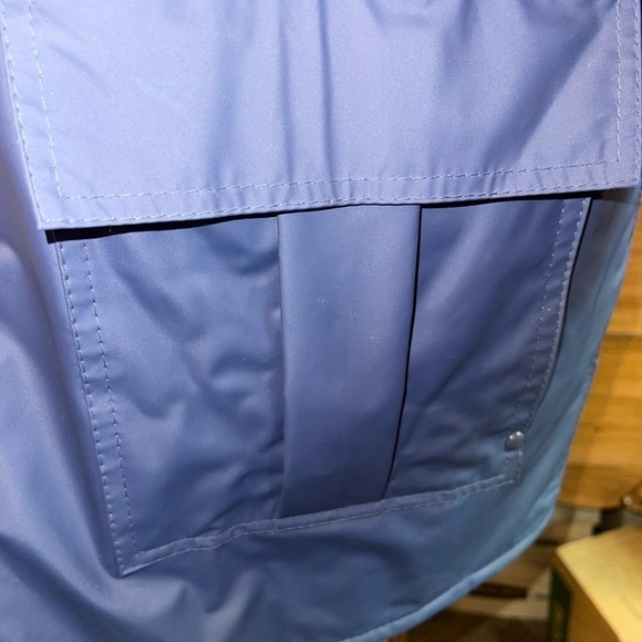Lillian Lorow Designs Women's Jacket Size L Blue Raincoat Hooded Zip Up Pockets - Picture 7 of 9